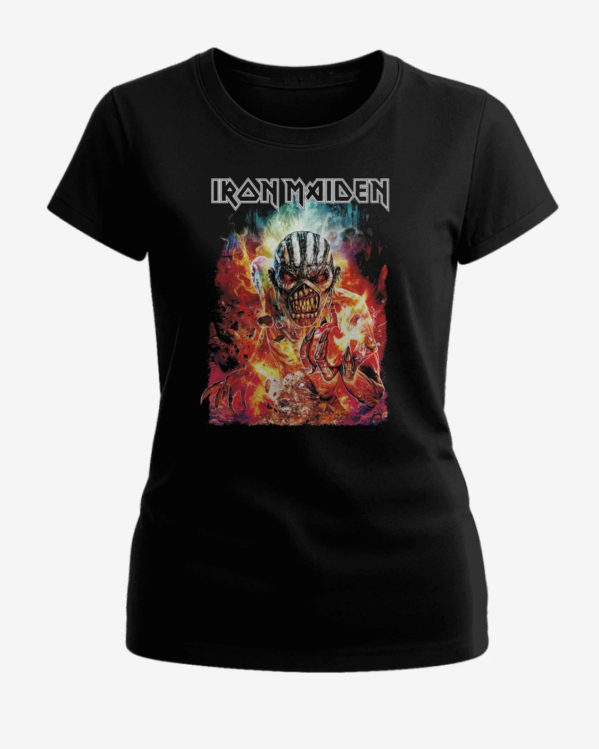 Polera de Mujer Negro de Iron Maiden Book