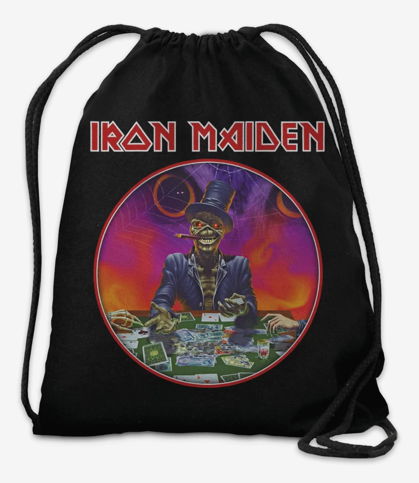 Mochila Negro de Iron Maiden Poker