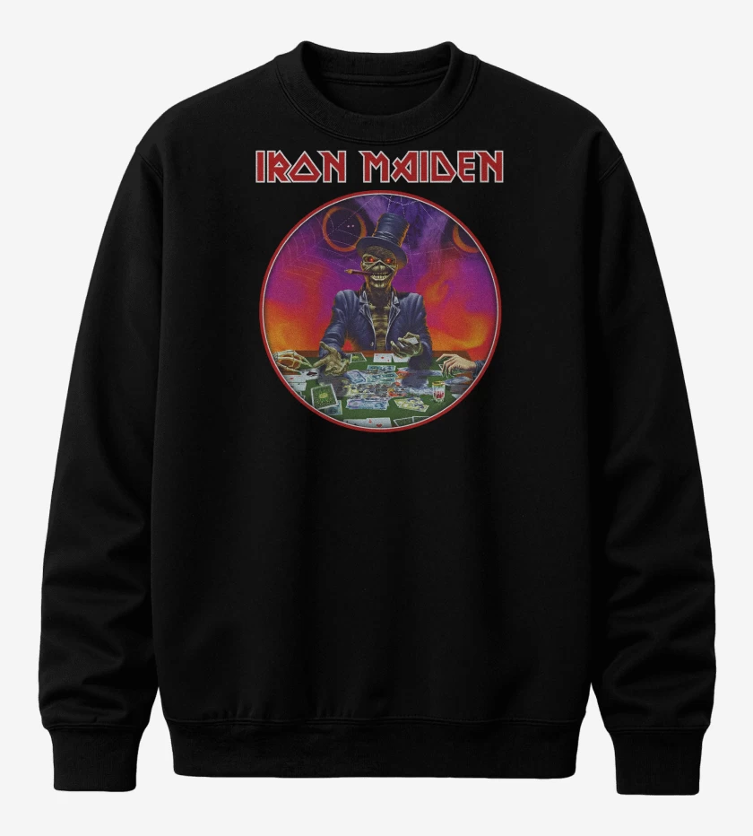 Poleron polo Negro de Iron Maiden Poker