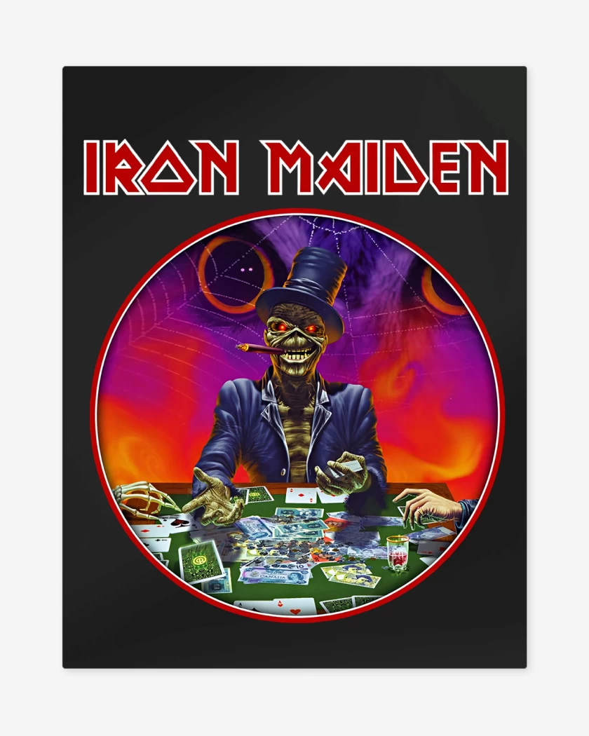 Print metalico Negro de Iron Maiden Poker