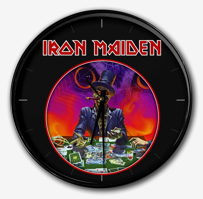 Reloj Negro de Iron Maiden Poker