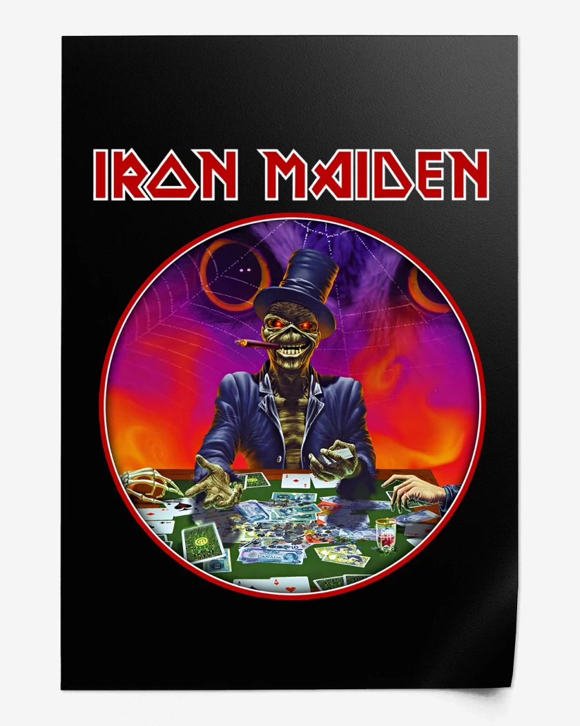 Print Negro de Iron Maiden Poker