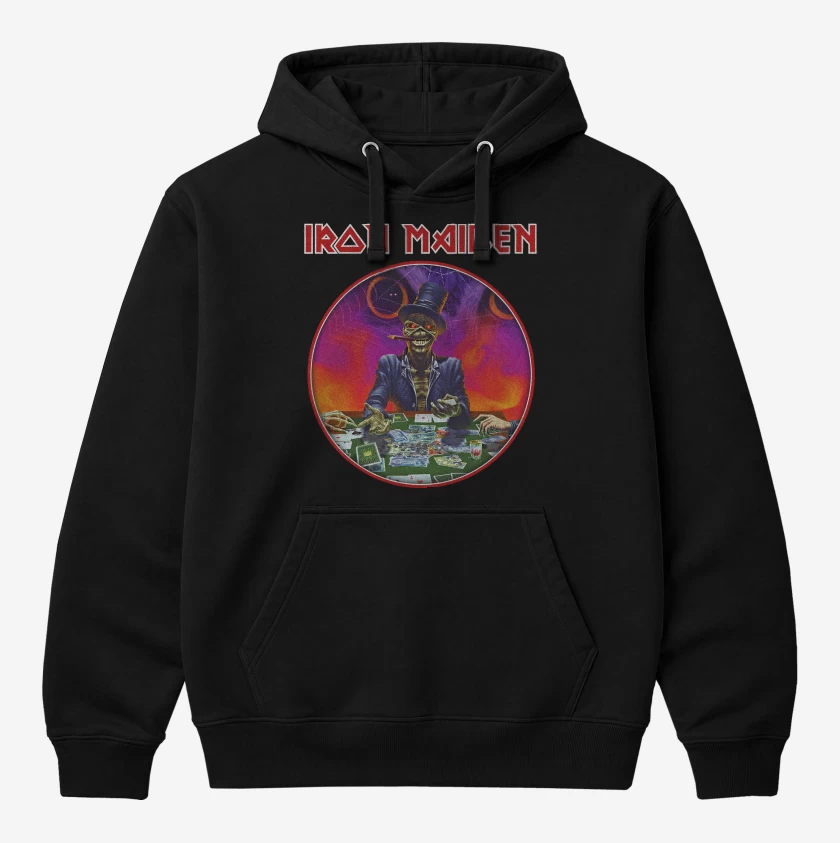 Polerón Canguro Negro de Iron Maiden Poker