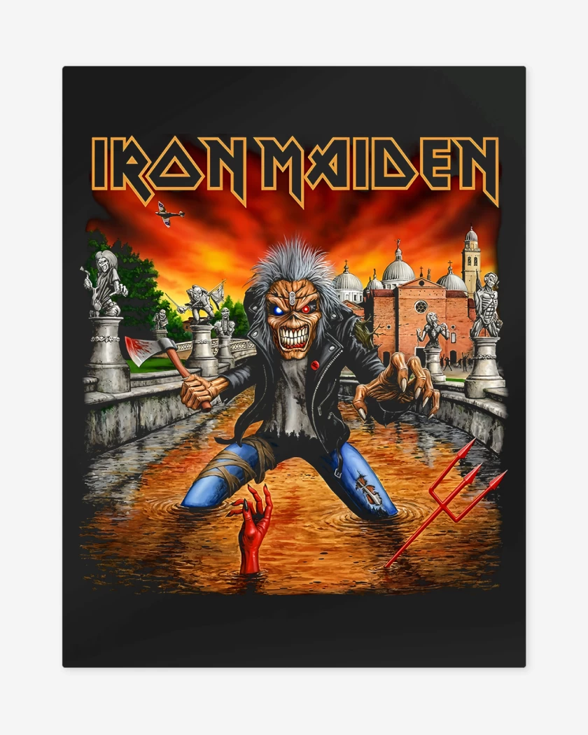 Print metalico Negro de Iron Maiden Eddie Killer