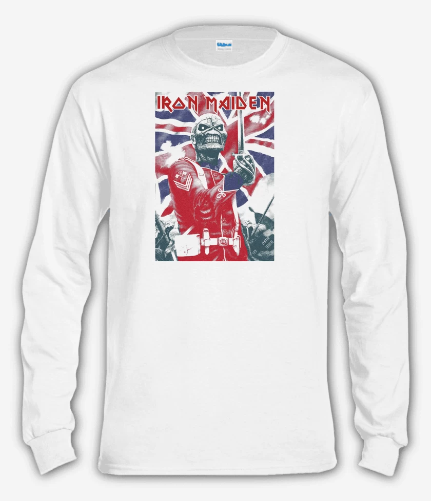 Polera manga larga Blanco de Iron Maiden EDDIE Soldier