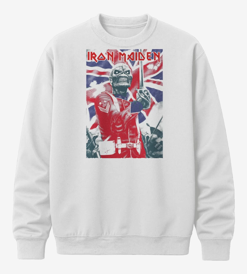 Poleron polo Blanco de Iron Maiden EDDIE Soldier