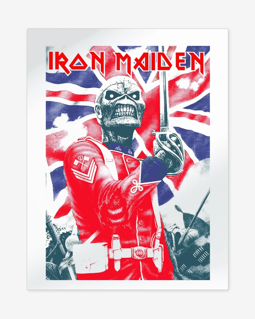 Print metalico Blanco de Iron Maiden EDDIE Soldier