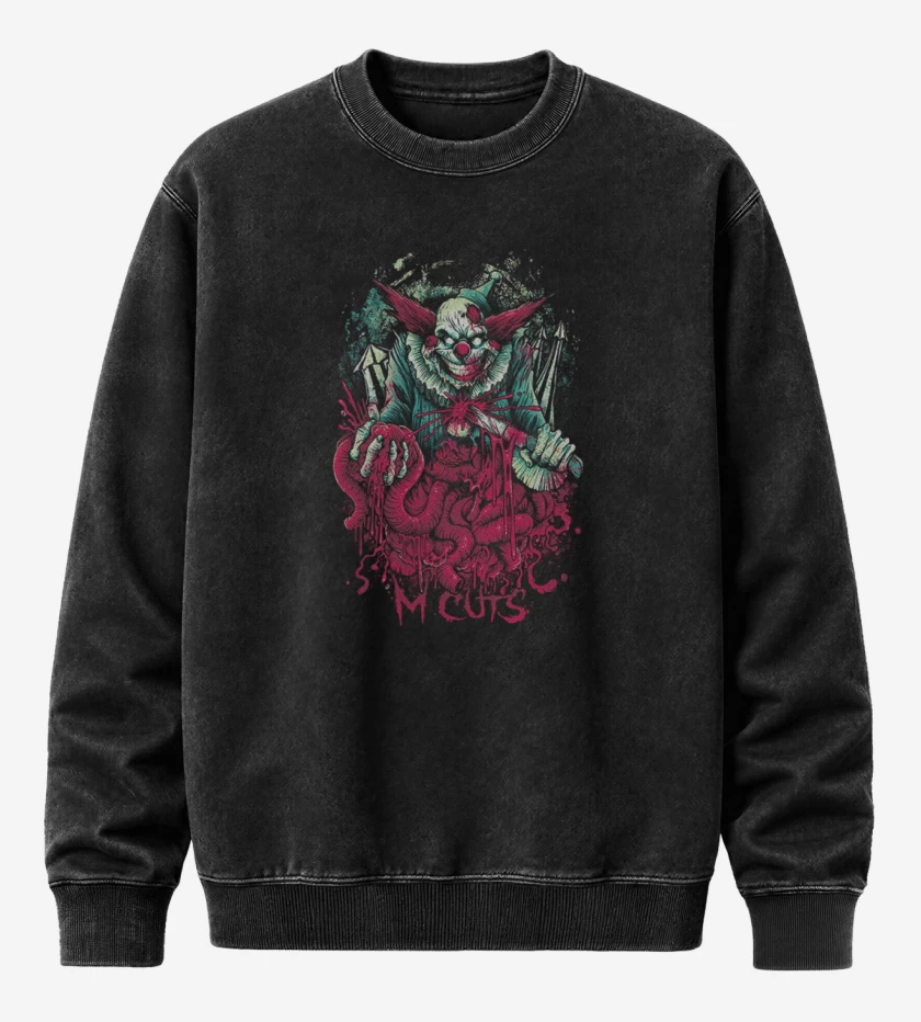 Poleron Polo Acid Wash Negro de M.cut