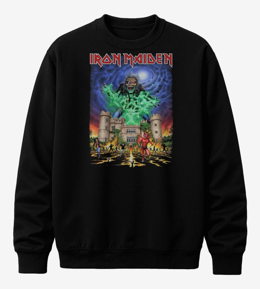 Poleron polo Negro de Iron Maiden Castle