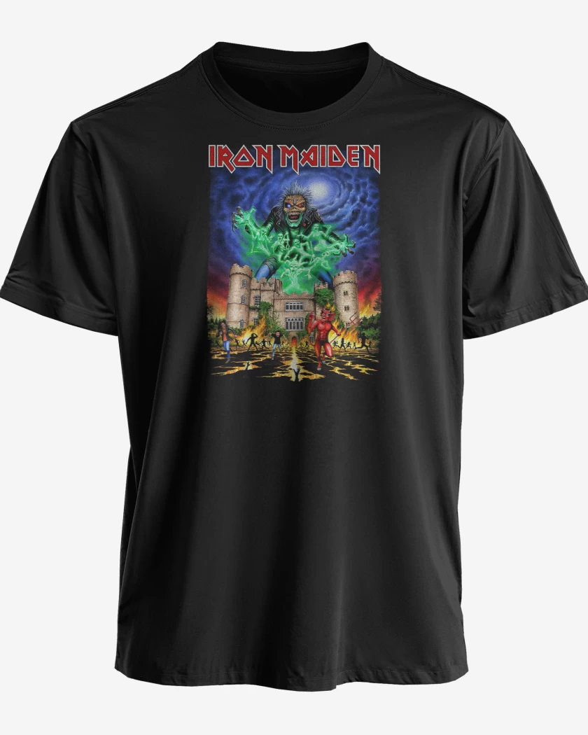 Polera premium Negro de Iron Maiden Castle