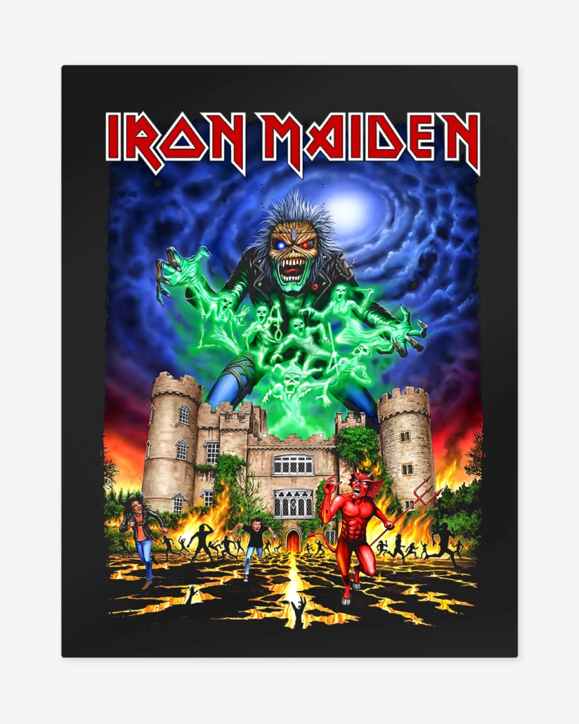 Print metalico Negro de Iron Maiden Castle