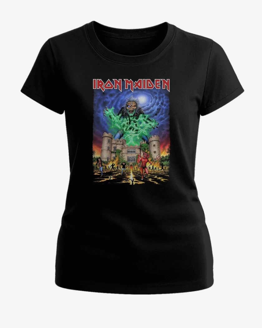 Polera de Mujer Negro de Iron Maiden Castle