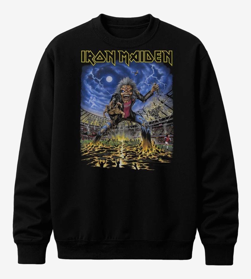 Poleron polo Negro de Iron Maiden West Ham