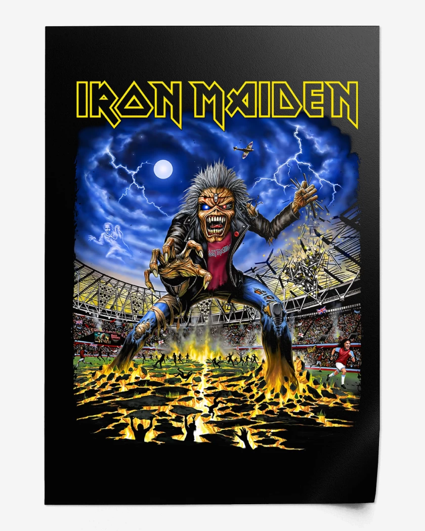 Print Negro de Iron Maiden West Ham