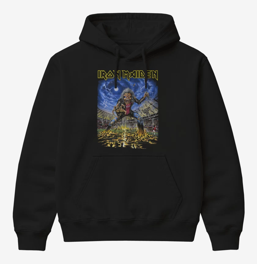 Poleron Canguro básico Negro de Iron Maiden West Ham