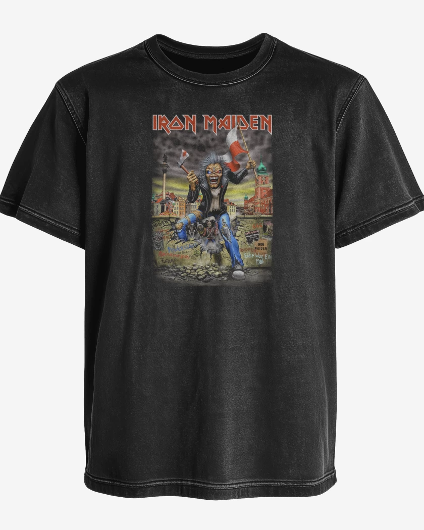 Polera desgastada Negro de Iron Maiden Polonia