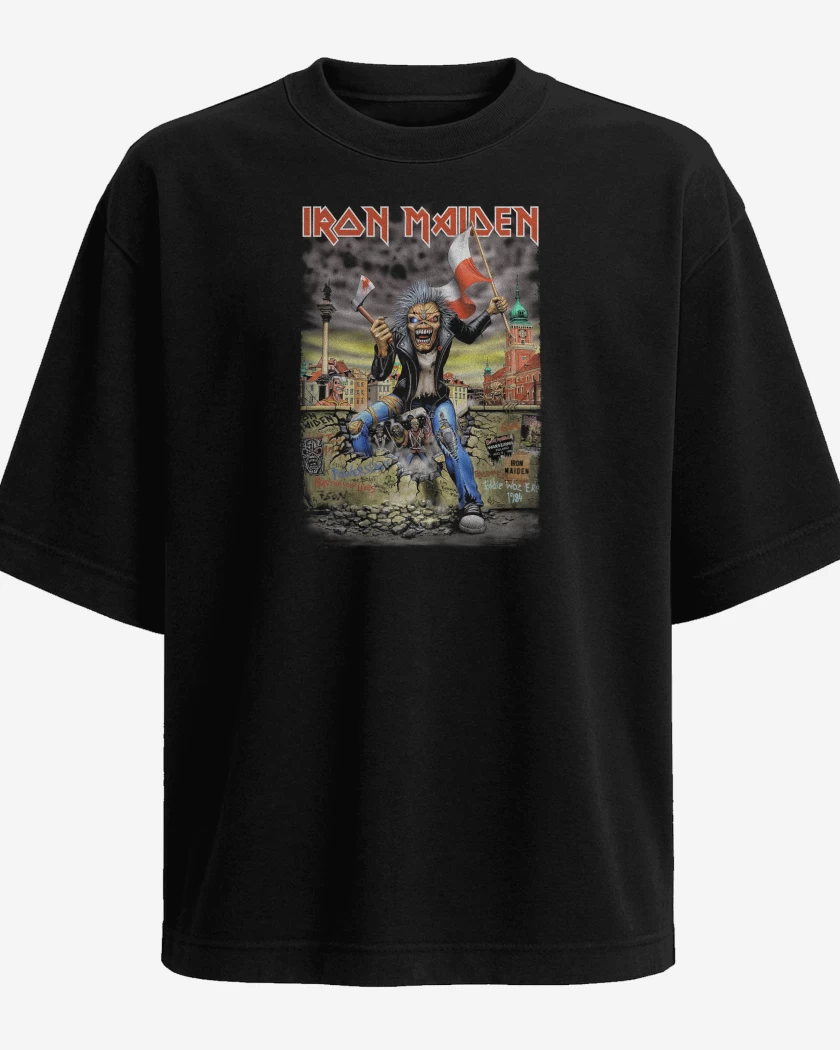 Polera Oversize Negro de Iron Maiden Polonia