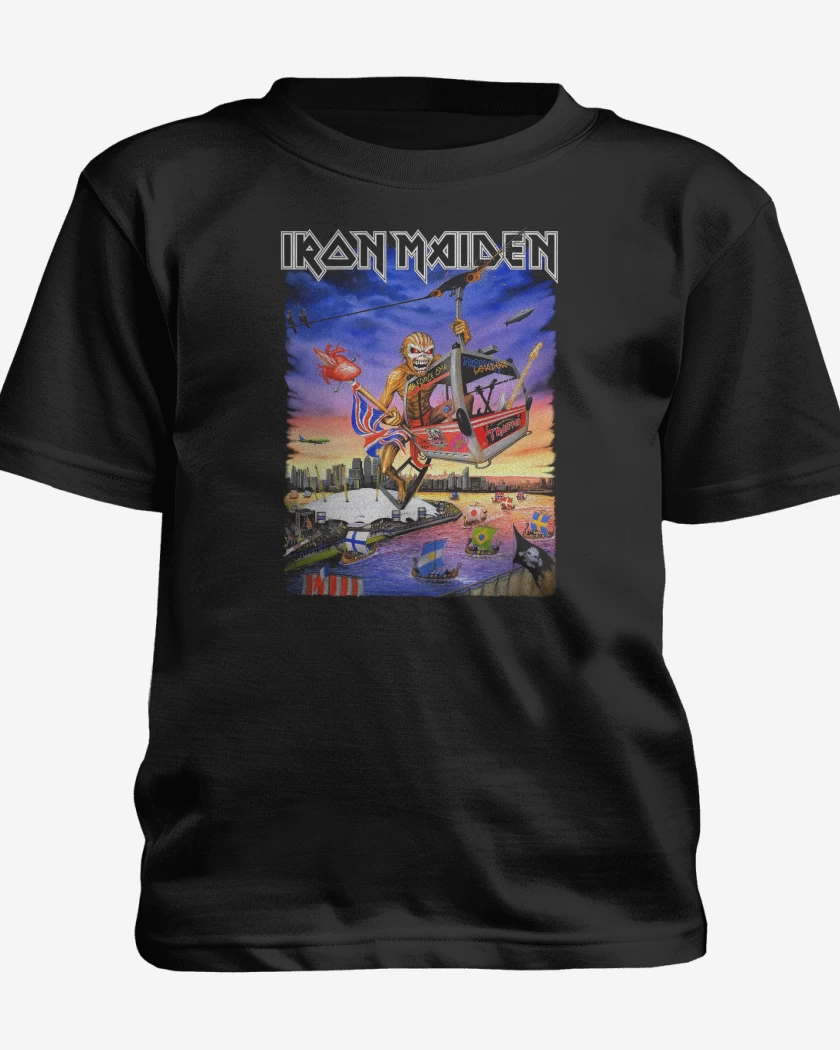 Polera de niño Negro de Iron Maiden Eddie TOUR