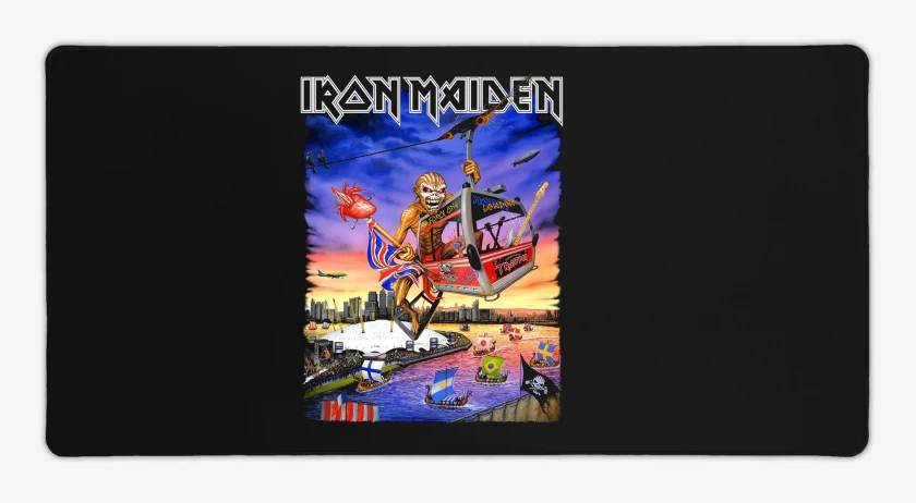 Mouse pad Gamer Negro de Iron Maiden Eddie TOUR