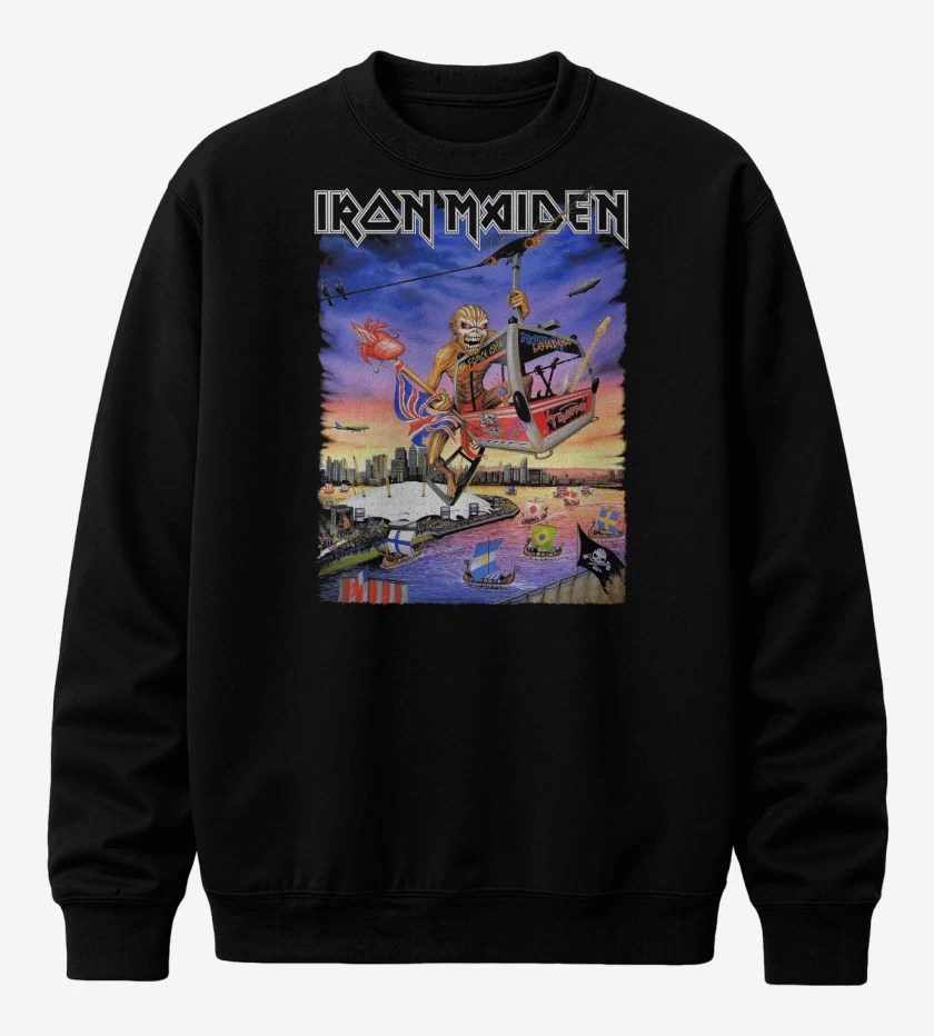 Poleron polo Negro de Iron Maiden Eddie TOUR