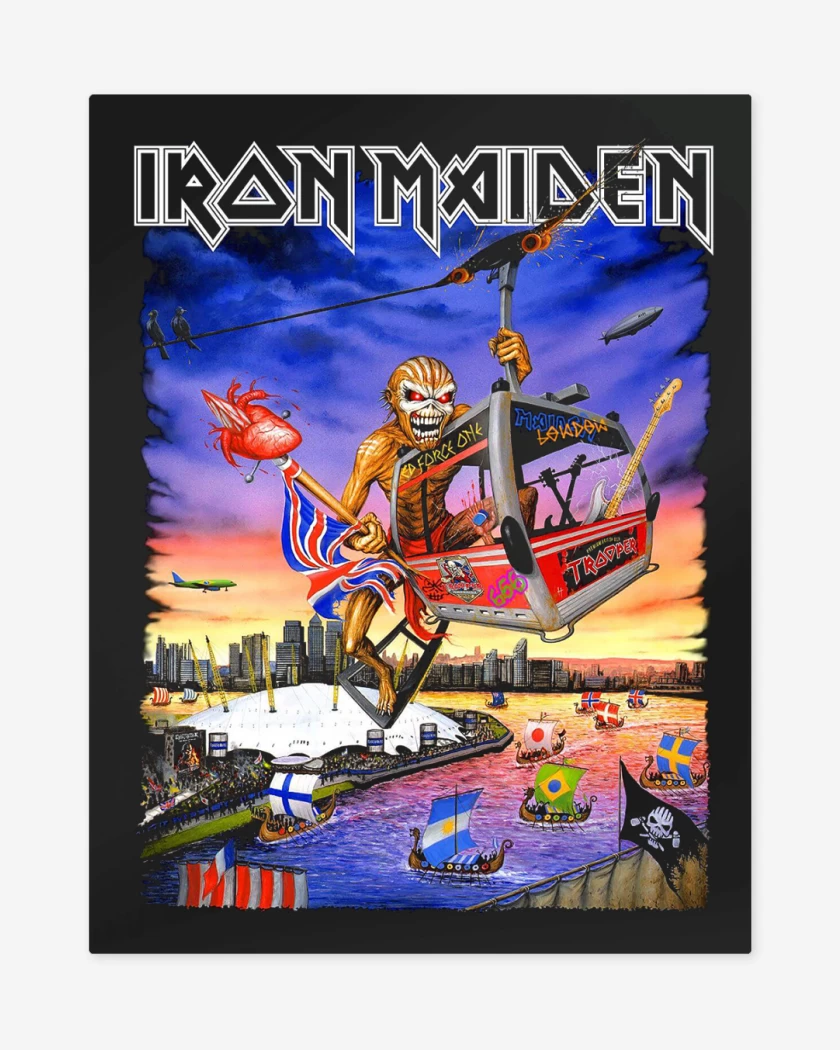 Print metalico Negro de Iron Maiden Eddie TOUR