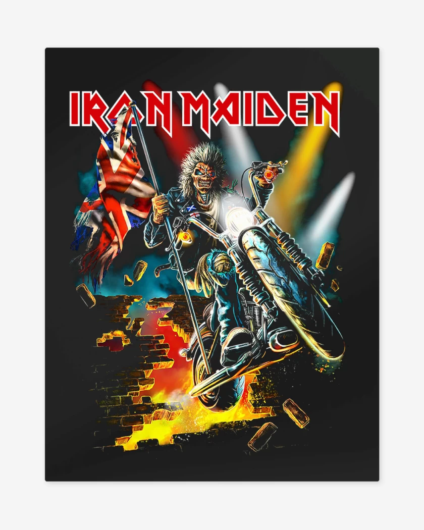 Print metalico Negro de Iron Maiden Eddie England