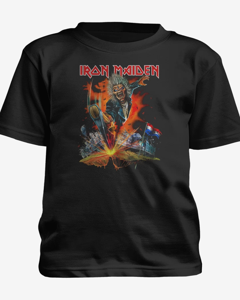 Polera de niño Negro de Iron Maiden Paises Bajos