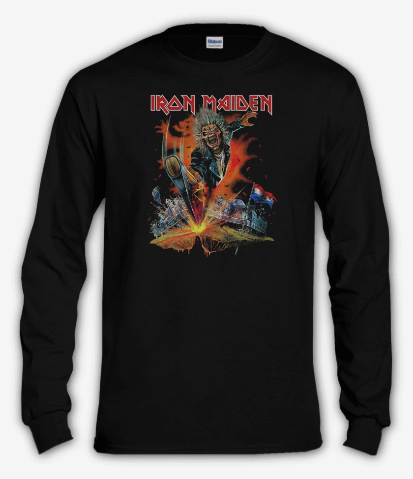 Polera manga larga Negro de Iron Maiden Paises Bajos