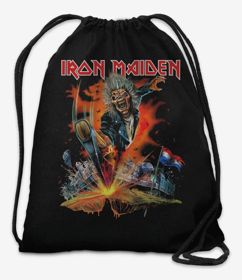 Mochila Negro de Iron Maiden Paises Bajos