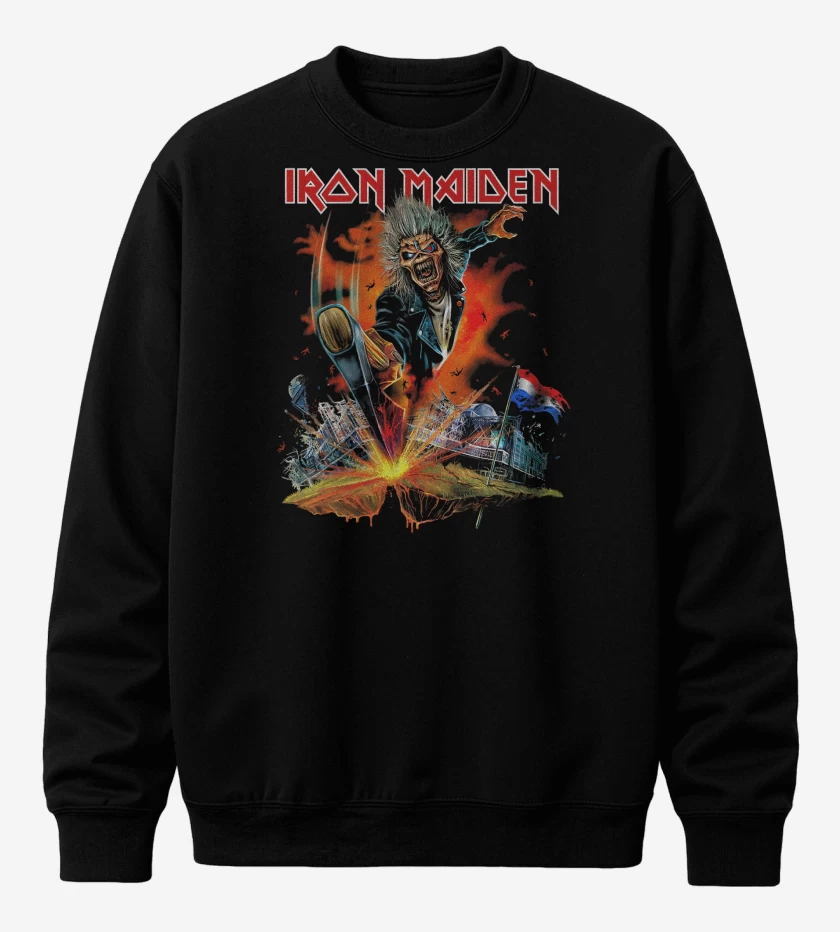 Poleron polo Negro de Iron Maiden Paises Bajos