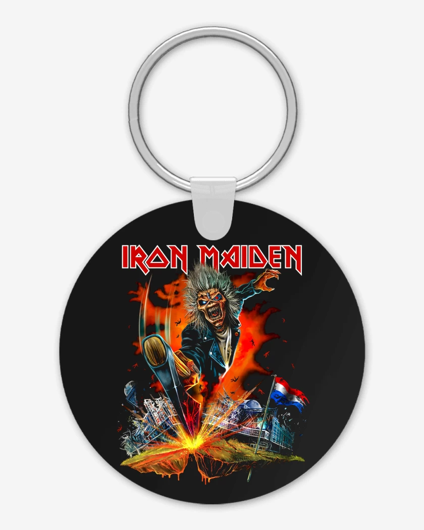 Llavero Negro de Iron Maiden Paises Bajos