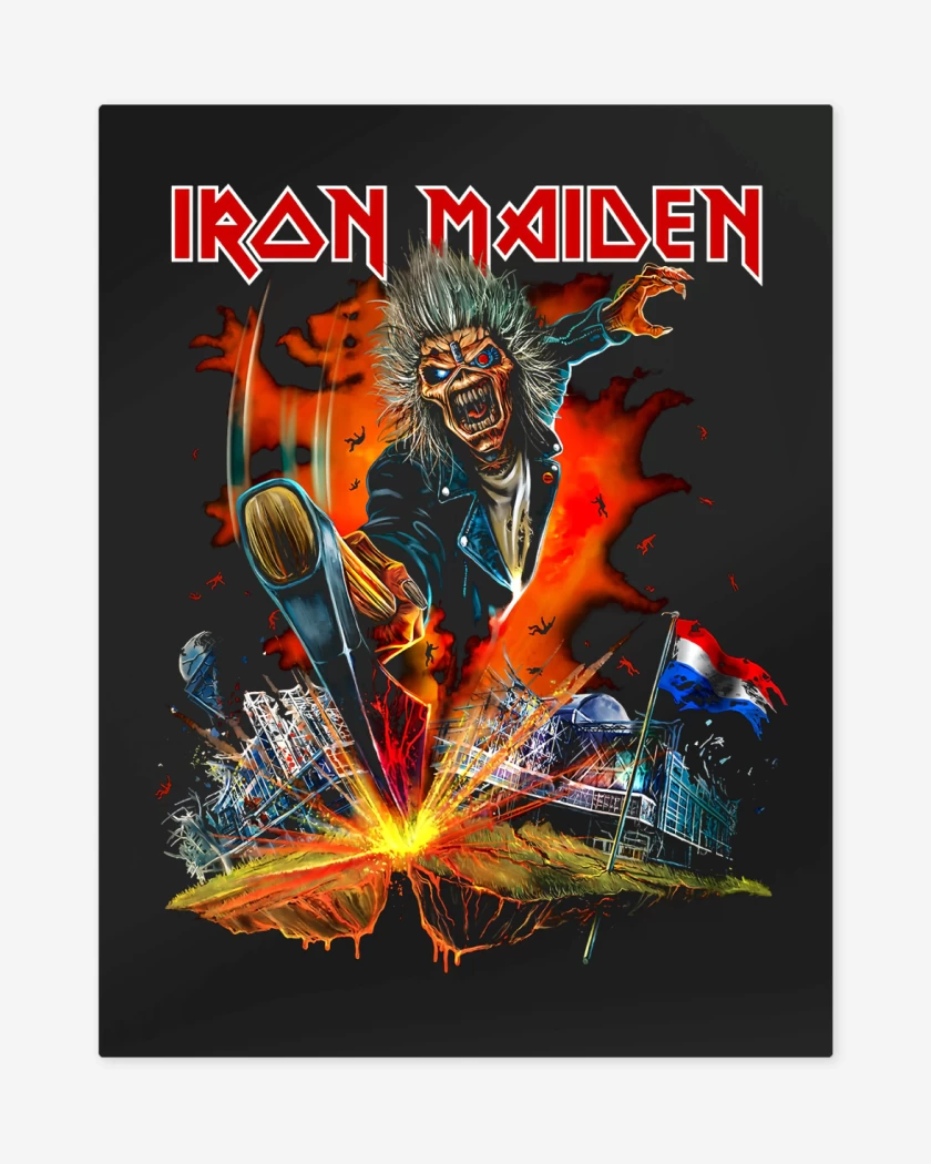 Print metalico Negro de Iron Maiden Paises Bajos