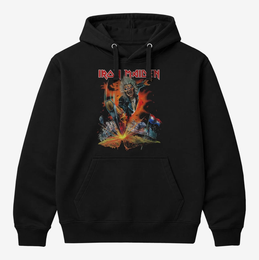 Polerón Canguro Negro de Iron Maiden Paises Bajos