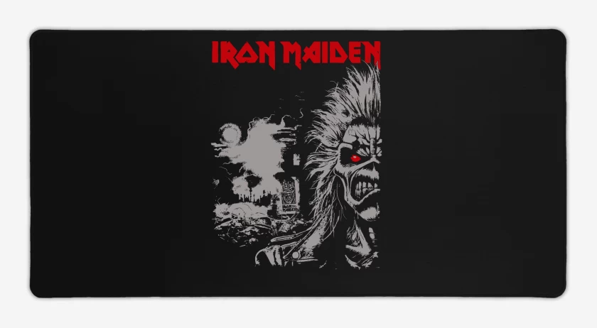 Mouse pad Gamer Negro de Iron Maiden Est 1975
