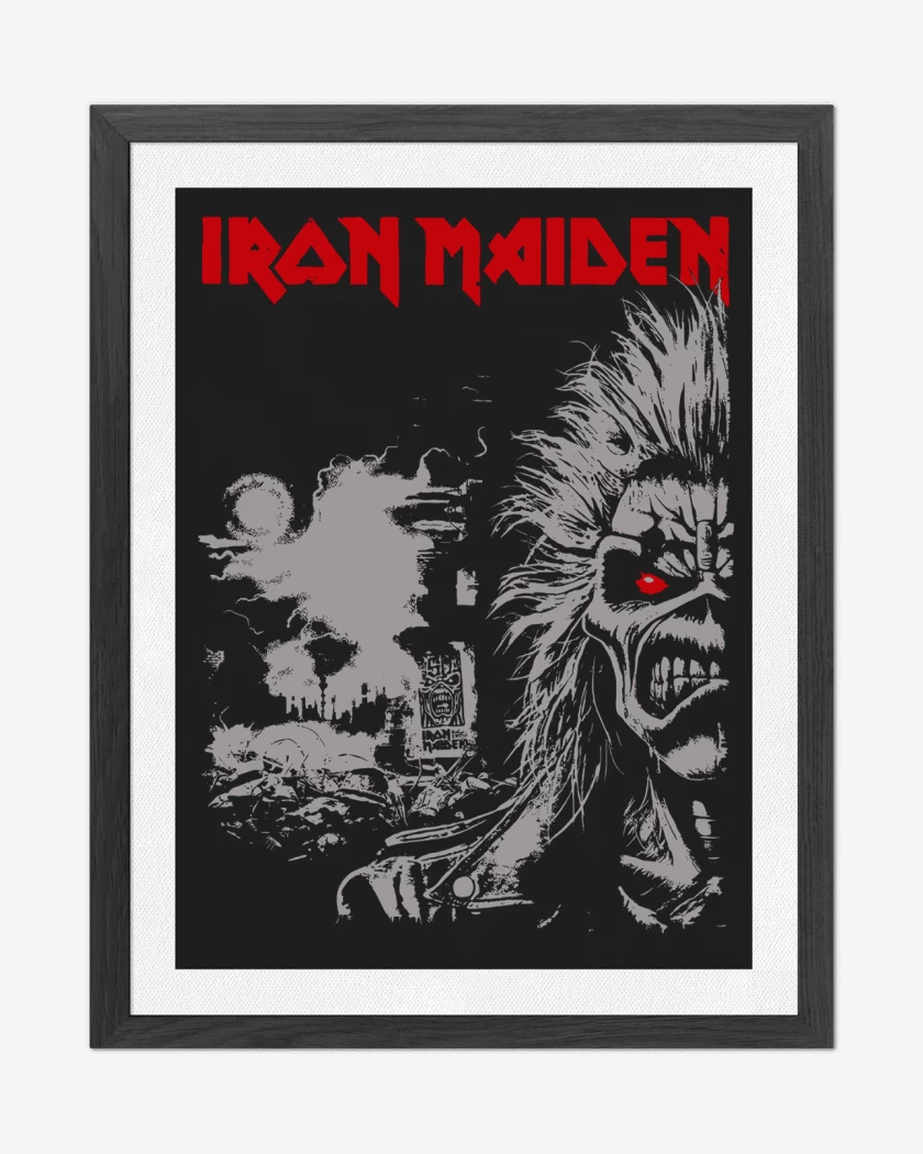Cuadro decorativo Negro de Iron Maiden Est 1975