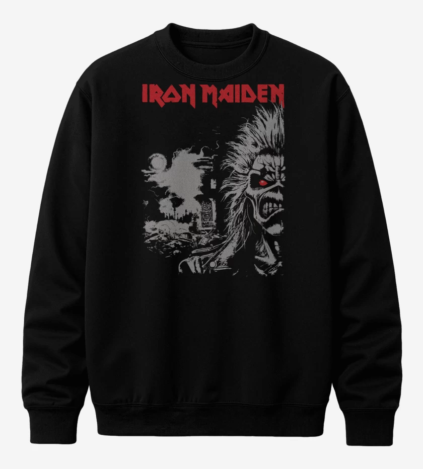 Poleron polo Negro de Iron Maiden Est 1975