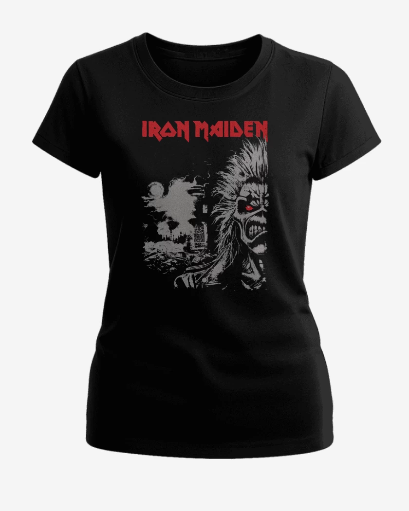 Polera de Mujer Negro de Iron Maiden Est 1975