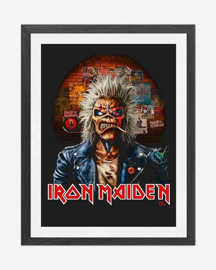 Cuadro decorativo Negro de Iron Maiden Eddie Wall