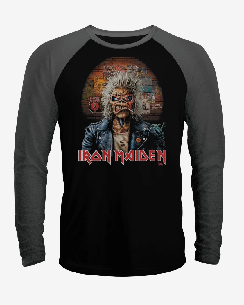 Polera Raglan Iron Maiden Eddie Wall