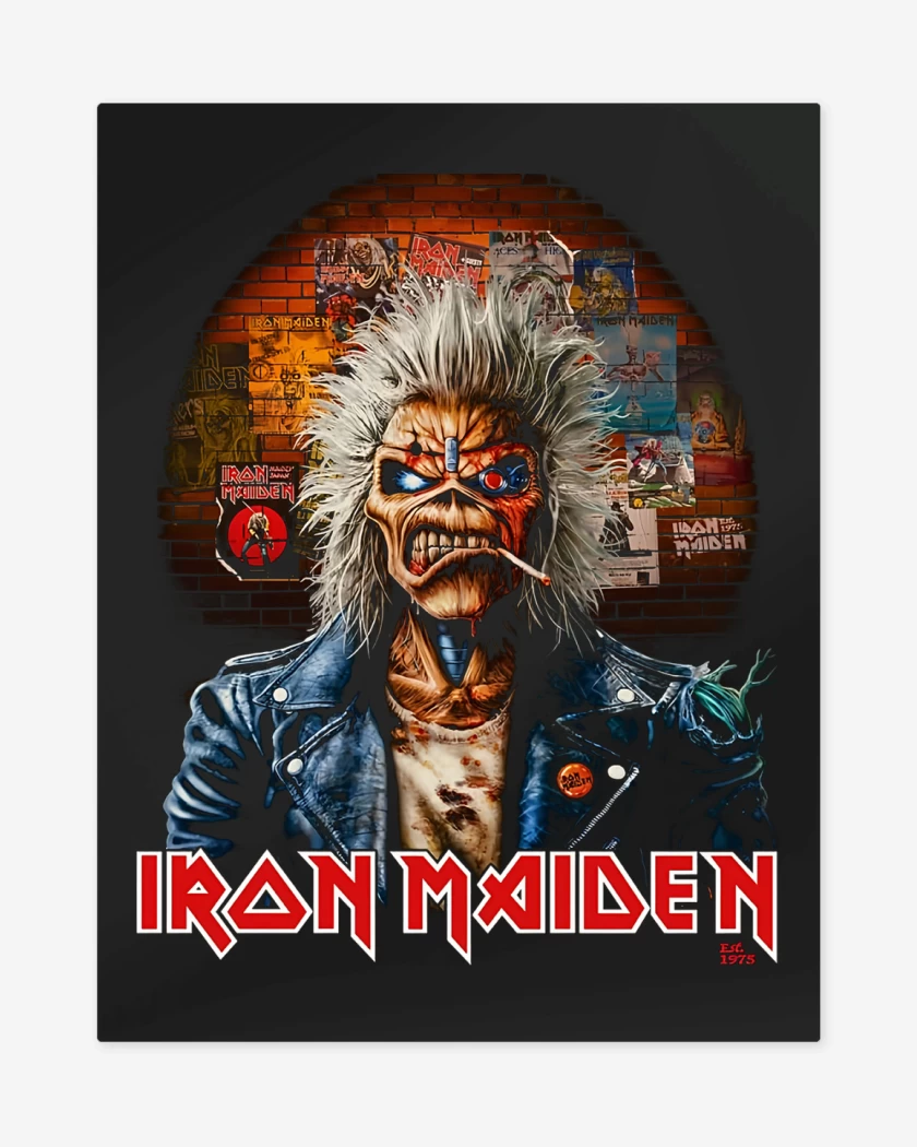 Print metalico Negro de Iron Maiden Eddie Wall