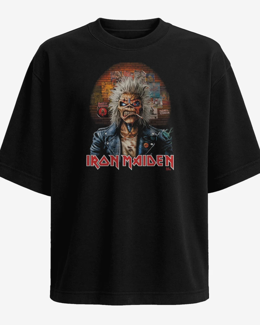 Polera Oversize Iron Maiden Eddie Wall