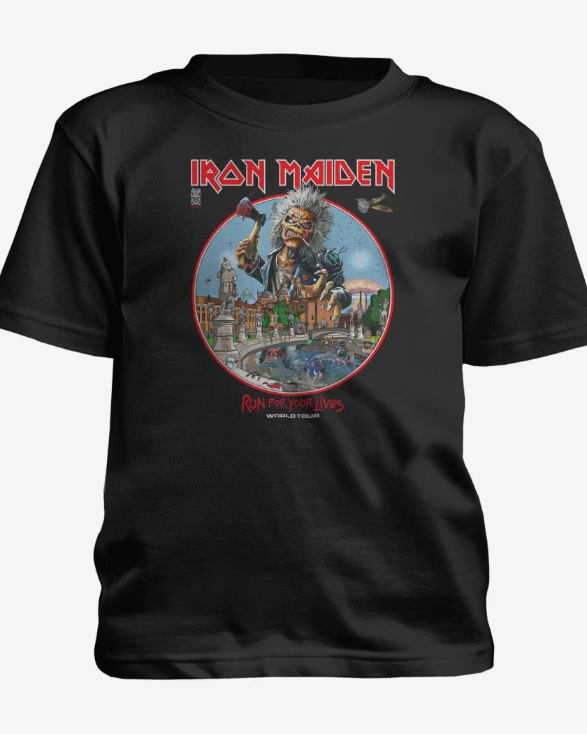 Polera de niño Negro de Iron Maiden Run For Your Lives World