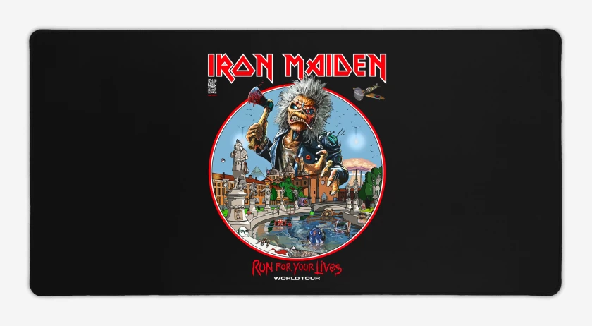 Mouse pad Gamer Negro de Iron Maiden Run For Your Lives World