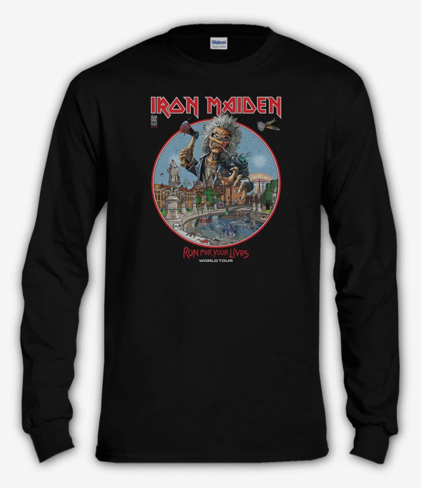 Polera manga larga Negro de Iron Maiden Run For Your Lives World
