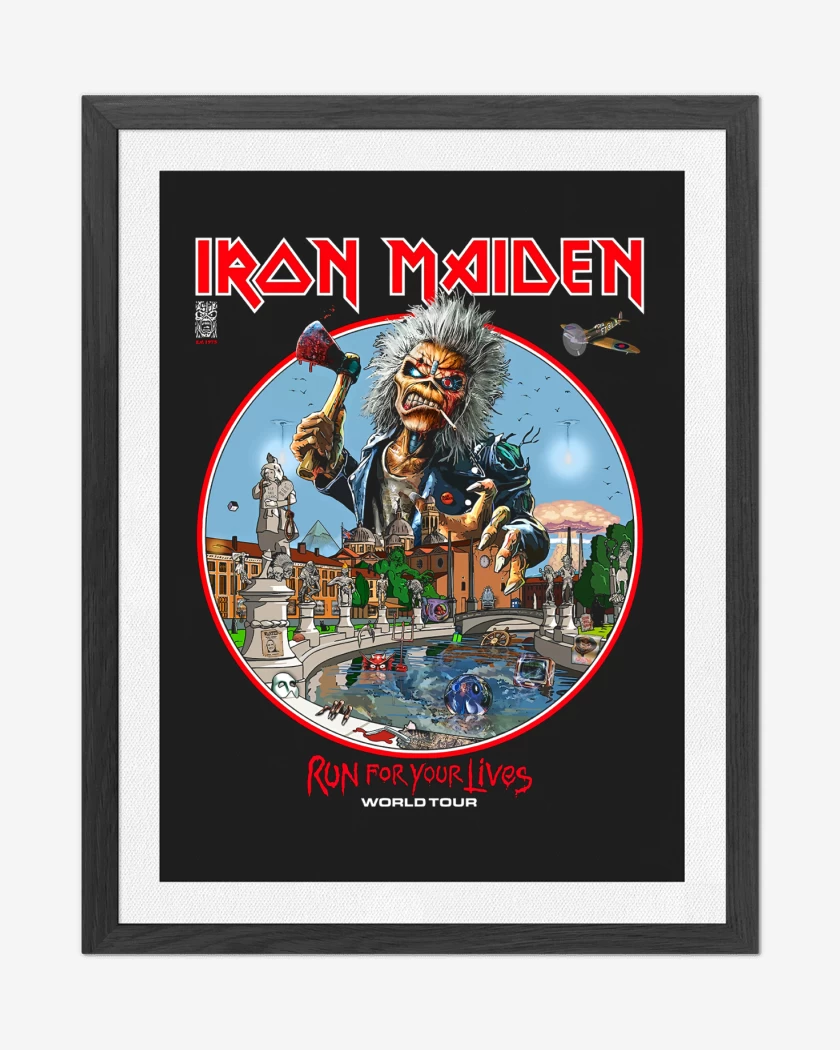 Cuadro decorativo Negro de Iron Maiden Run For Your Lives World