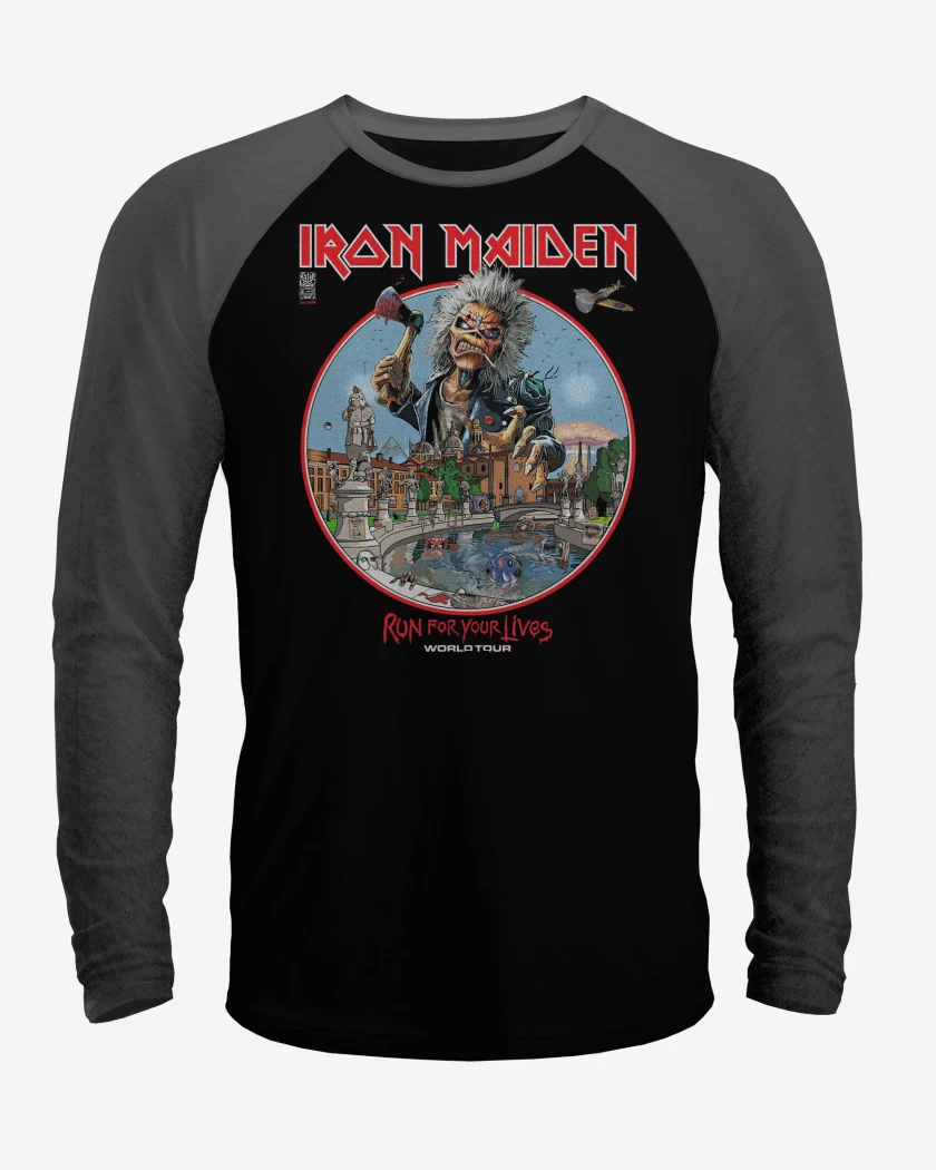 Polera Raglan Iron Maiden Run For Your Lives World