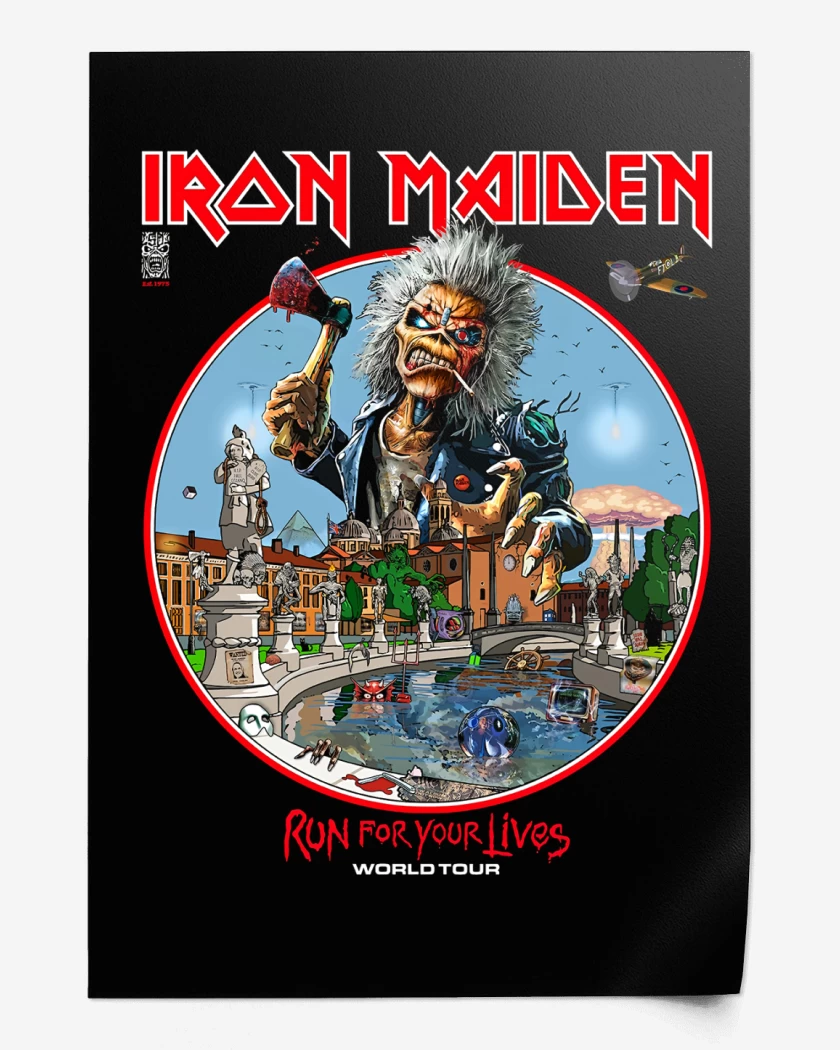 Print Iron Maiden Run For Your Lives World