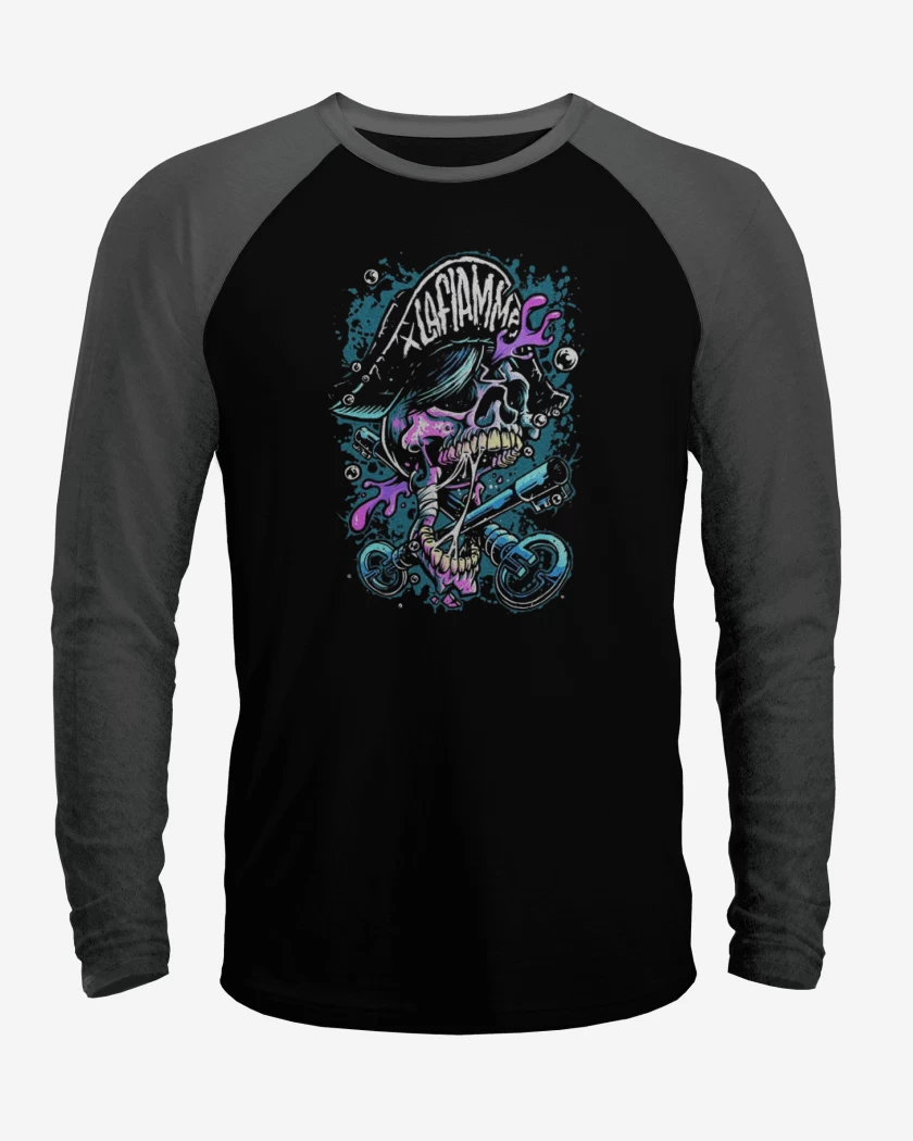 Polera Raglan Negro / Negro Heather de La flamme
