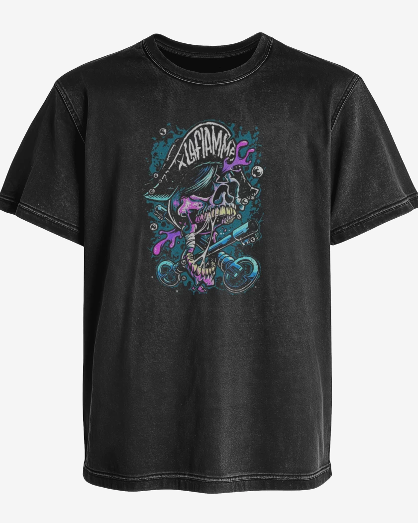 Polera desgastada Negro de La flamme