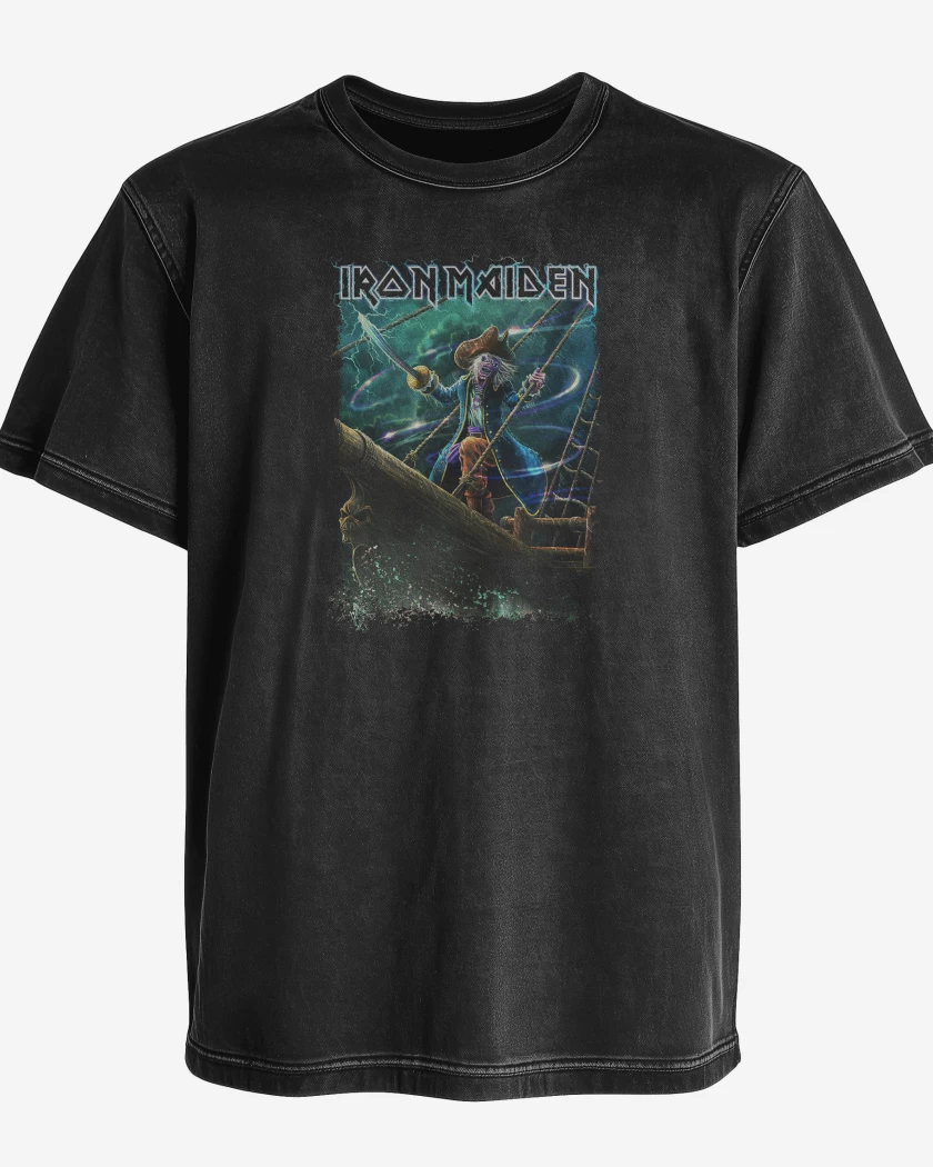 Polera desgastada Negro de Iron Maiden Rime of the Ancient Mariner